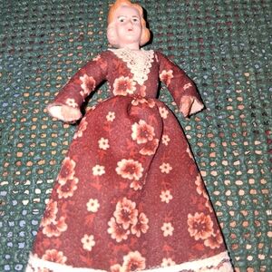 *bogo* Vintage Floral Doll with Brown Dress